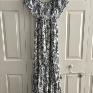 Miami Blue and White Patterned Dress